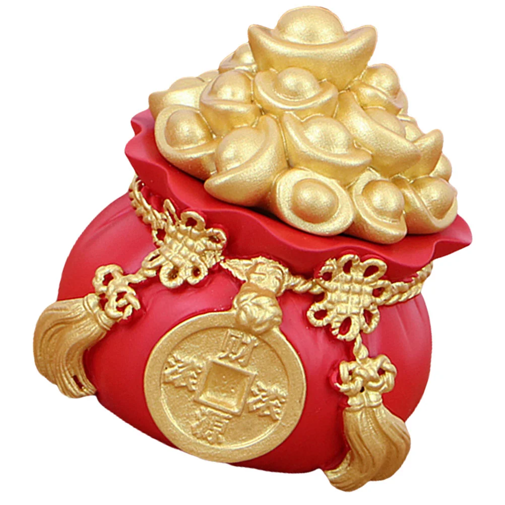 

Resin Money Bag Shape Adornment Wealth Retro Living Room Car Decoration Wealth Lucky Figurine Money Bag Model Decoration