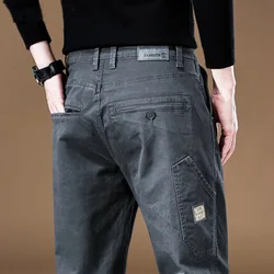 Brand Clothing 2024 New Men's Cargo Pants 97%Cotton Solid Color Work Wear Casual Pant Wide Korean Jogger Trousers Male