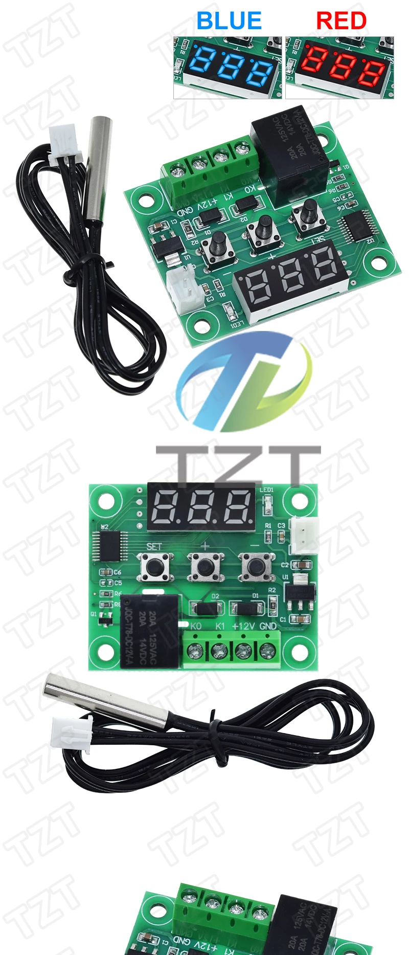 W1209 DC 12V hitze kühlen temp thermostat temperatur control schalter temperatur controller thermometer thermo controller + Fall – Detail 7