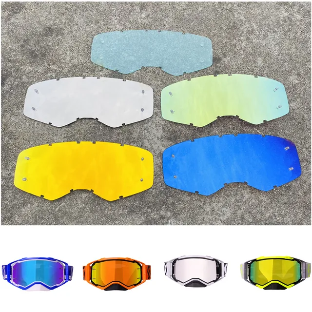 Lunettes de soleil à lentilles pour Scott, pour moto d'extérieur, Dirtbike, accessoire d'hélicoptère, or, bleu, argent, couleur claire 1