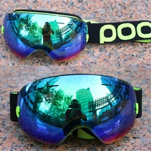 

POC brand ski goggles Double layers UV400 anti-fog big ski mask glasses skiing men women snow snowboard Polarized lens