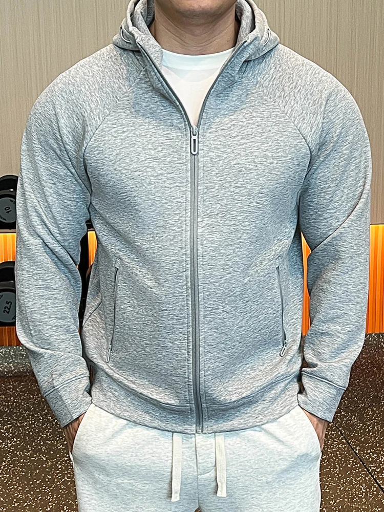 남성용 헤비웨이트 후드 지퍼 가디건 캐주얼 단색 다용도 스웨트셔츠 재킷 내구성 따뜻한 스탠다드 핏 긴팔