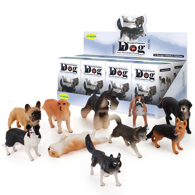 

1box/8boxes Dog Animal Figure Model Children Toy Gift Ornaments