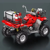 2100Pcs Technical Remote Control ATV Fire Department Motorcycle Building Blocks Set Motors Car Model Toys For Kids Gifts Boys 4