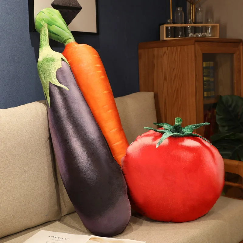 현실적인 야채 플러시 장난감 실물 같은 토마토 브로콜리 부드러운 인형 베개 크리 에이 티브 룸 장식 감자 당근 호박 쿠션