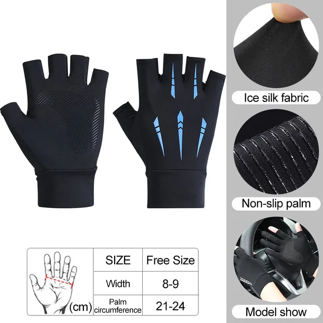 Summer Fishing Gloves Sun Protection Gloves Breathable Antislip Anti