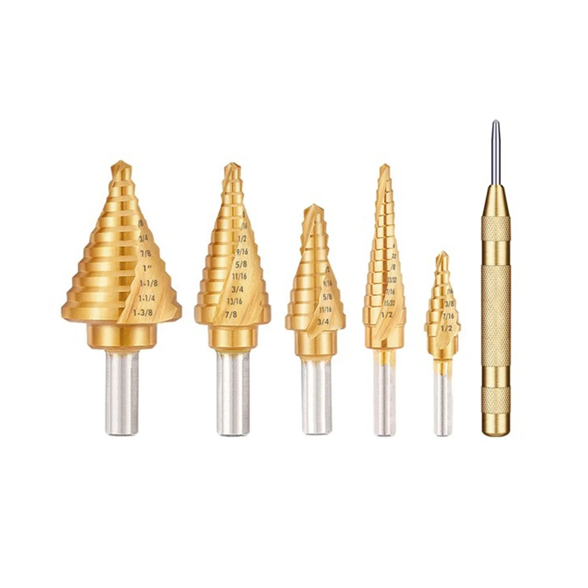 

Spiral Step Reaming Step Drill Pagoda Drill High-Speed Steel Multi-Functional Hole Opener Set