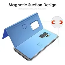 Elegant Smart Mirror Flip Case - Sleek Protective Cover with Interactive Display