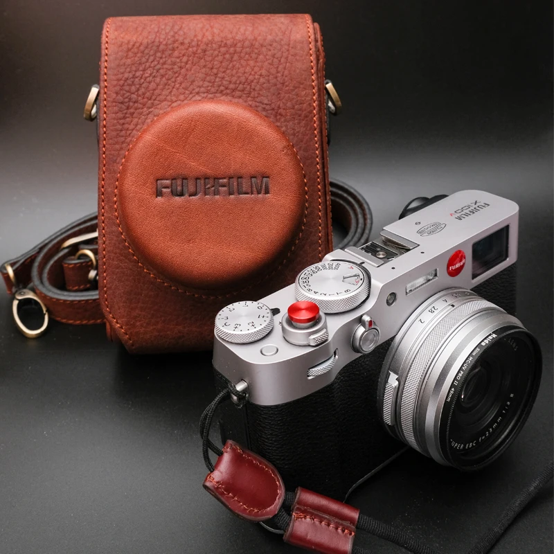 Custodia X100V Vintage Custodia In Vera Pelle Fatta A Mano Per Fotocamera Fujifilm X100V Fuji X100V Borsa Per Fotocamera Mezza Custodia Completa