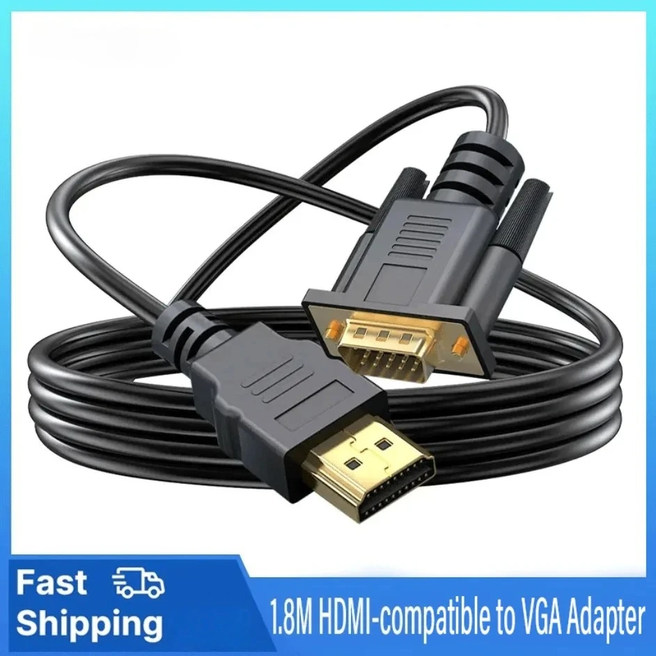 HDMI To VGA Adapter Converter Cable 18M FHD 1920x1080P For Desktop Laptop PC TV Monitor Projector Display Connection