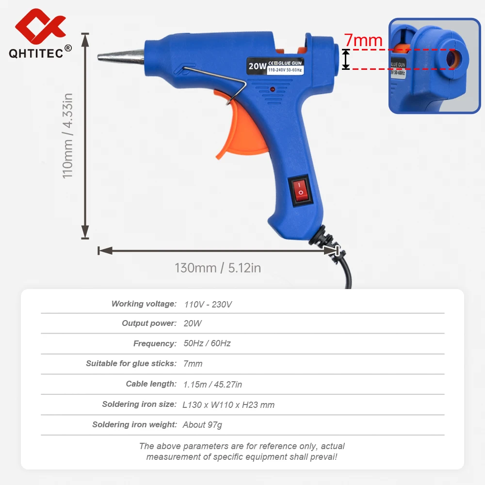 JCD 20W Hot Melt Glue Gun with 7MM 20Pcs Transparent Glue Stick Mini Gun Home Electric Temperature Gun Maintenance Tools 2