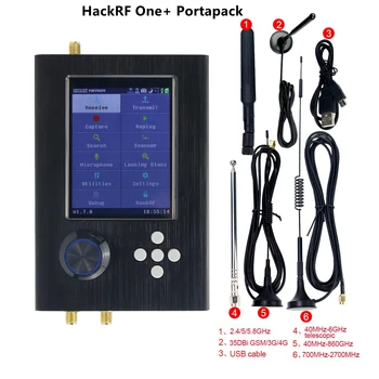 HackRF One R9 V1.9.1 업그레이드 PortaPack H2 3.2 인치 LCD 0.5ppm TXCO SDR Raido 옵션 플라스틱 금속 쉘 안테나, 1MHz-6GHz, 신제품