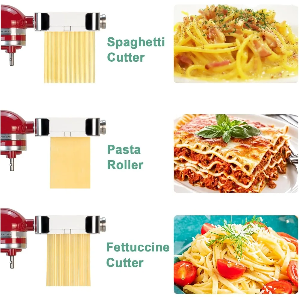 Slicer/Shredder Pasta Maker Set for Kitchenaid Stand Mixer,Fresh Prep Cheese Grater Food Slicers Attachment for Mixer 5 Blades 6