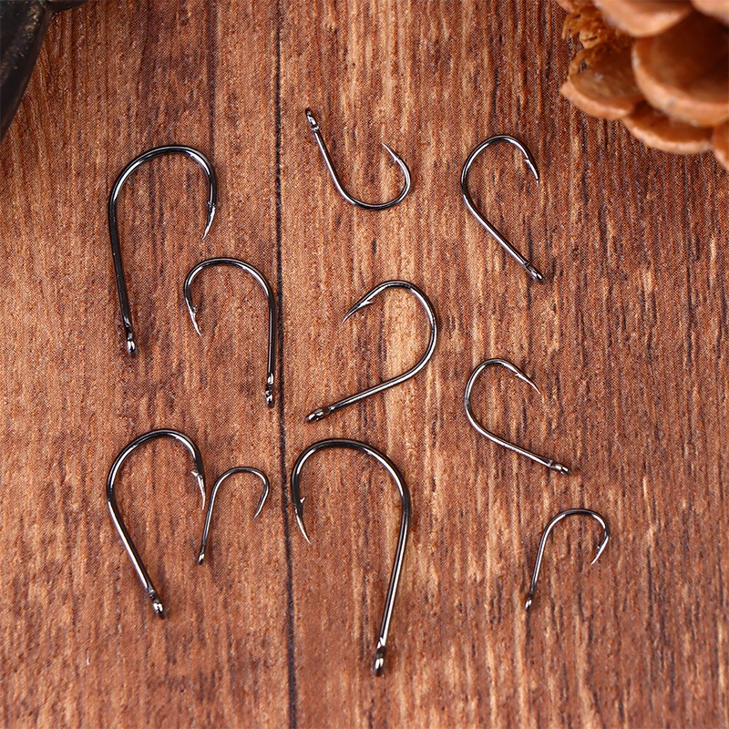 Fischhaken Stark Scharf Silber Kreisförmiger Fischhaken 3 # -12 # Jig Barbed Pesca Tragbares Angelzubehör Meeresangel-Set〔CC33〕 – Detail 14