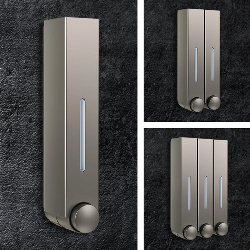 

Wall Mounted Liquid Soap Dispenser Bathroom Shampoo Shower Lotion Hand Sanitizer Container Home Hotel Manual Gel Soap Dispenser