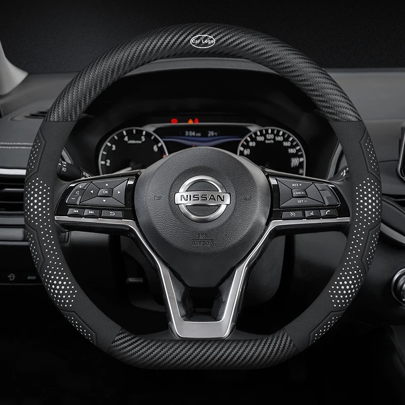 Фото Замша из углеродного волокна для Nissan Qashqai J11J10 Leaf XTrail March Tiida Kicks Versa Juke, аксессуары №2