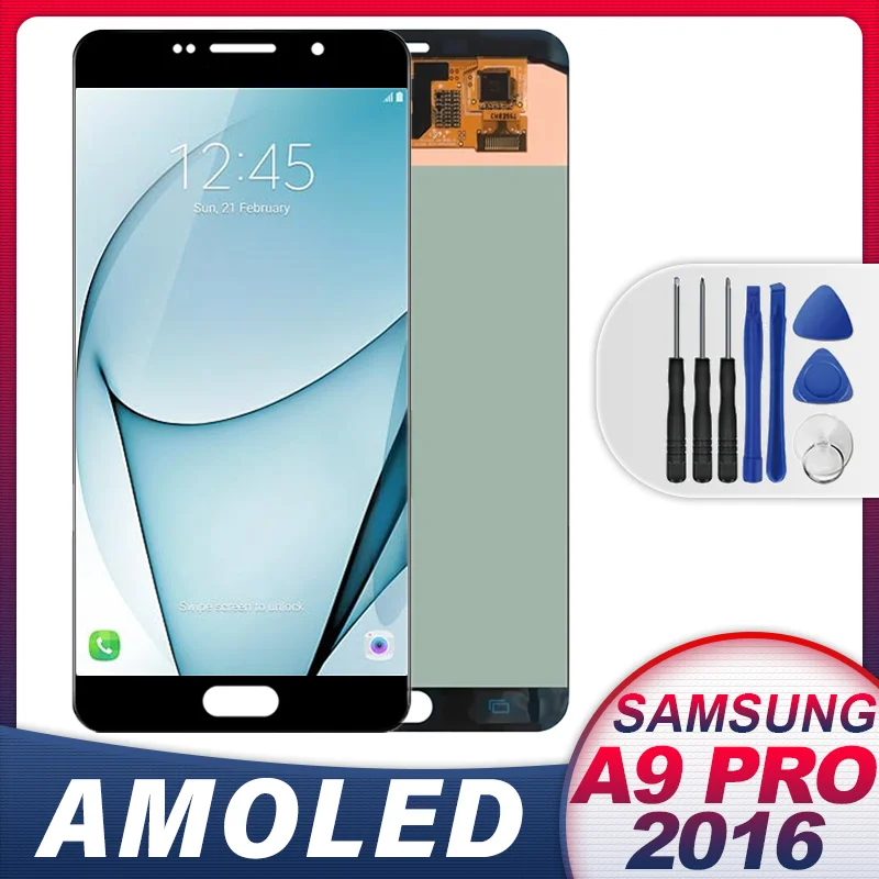 

6.0" Super AMOLED For Samsung Galaxy A9 Pro 2016 Lcd Display A910F A9100 Touch Screen Replacement Digitizer Assembly
