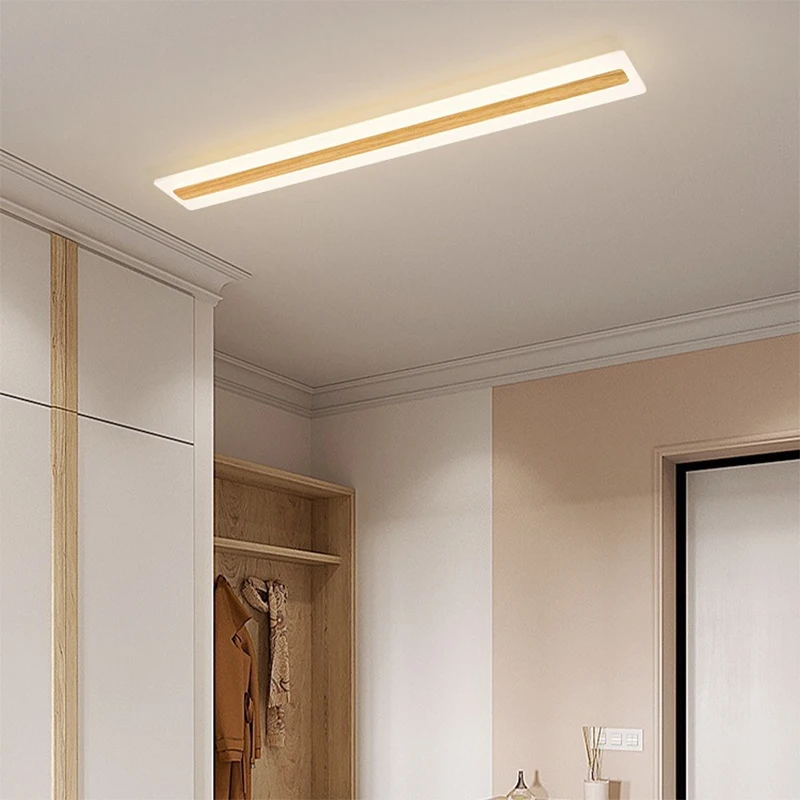 Nordic LED Ceiling Light Minimalist Walnut Log 150cm Lamps For Living Room Restaurants Bars Cafes Study Indoor Lighting Fixtures