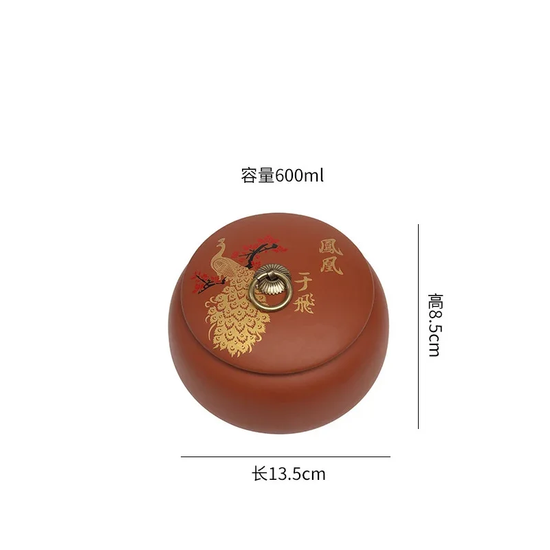 Purple Clay Tea Jar Ceramic white tea big red robe black tea sealed jar ceramic jars Ceramic Coffee candy food storage can - Image 6