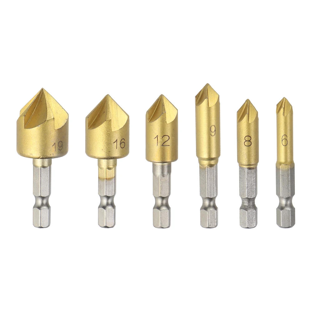 HIFESON 3Pcs 6-19mm Countersink Drill Bit Chamfer 90° Round Alloy Drill Set For Metal Wooden Hole Chamfering Nut Screw Embedded images - 6