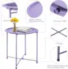 Outdoor Side Table, Small Patio Table Metal Side Table, Round Folding Side Table, for Outdoor and Living Room 4