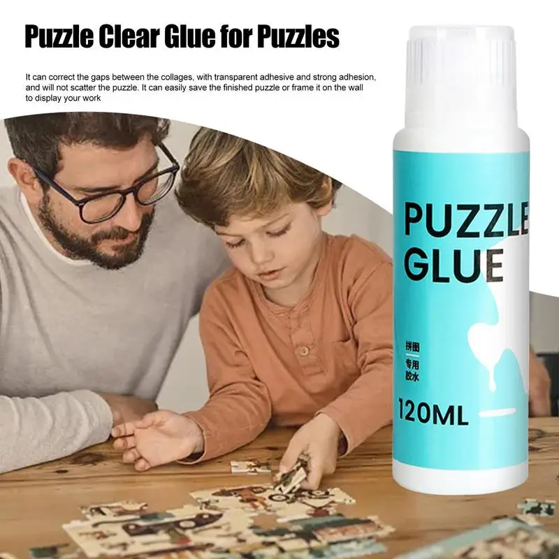 120ML Jigsaw Puzzle Glue With Sponge Transparent Liquid Jigsaw Puzzle Glue  Fast Dry For Preserving Puzzles Sticking Papers Tools - AliExpress