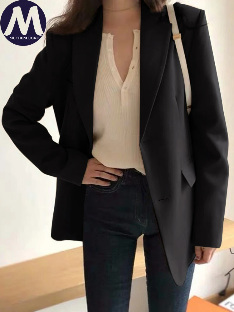 

Женское пальто, весна-осень 2023, новый элегантный повседневный короткий Блейзер с длинным рукавом, корейский стиль, облегающие Женские блейзеры, пальто