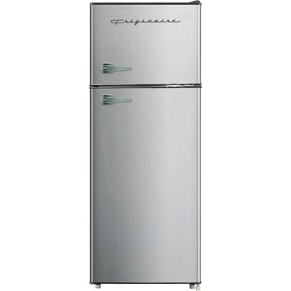 2 Door Apartment Size Refrigerator with Freezer Combo, 7.5 cu ft, Platinum Series, Stainless Steel-21.5" D x 22.4" W x 55.5" H