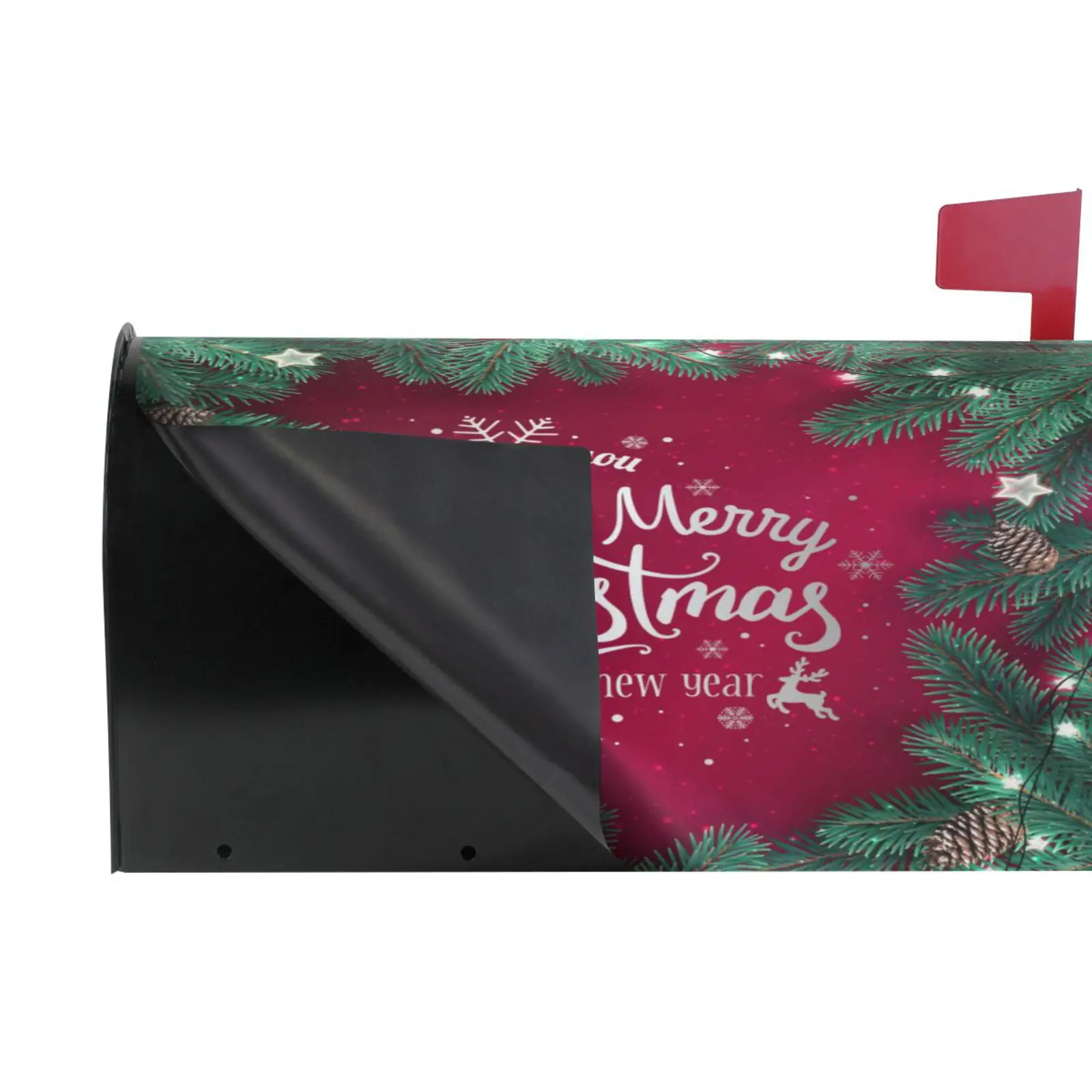 Merry Christmas Happy New Year Letter Mailbox Cover Magnetic Wrap Standard Size Letter Post Box Cover Home Garden Decoration