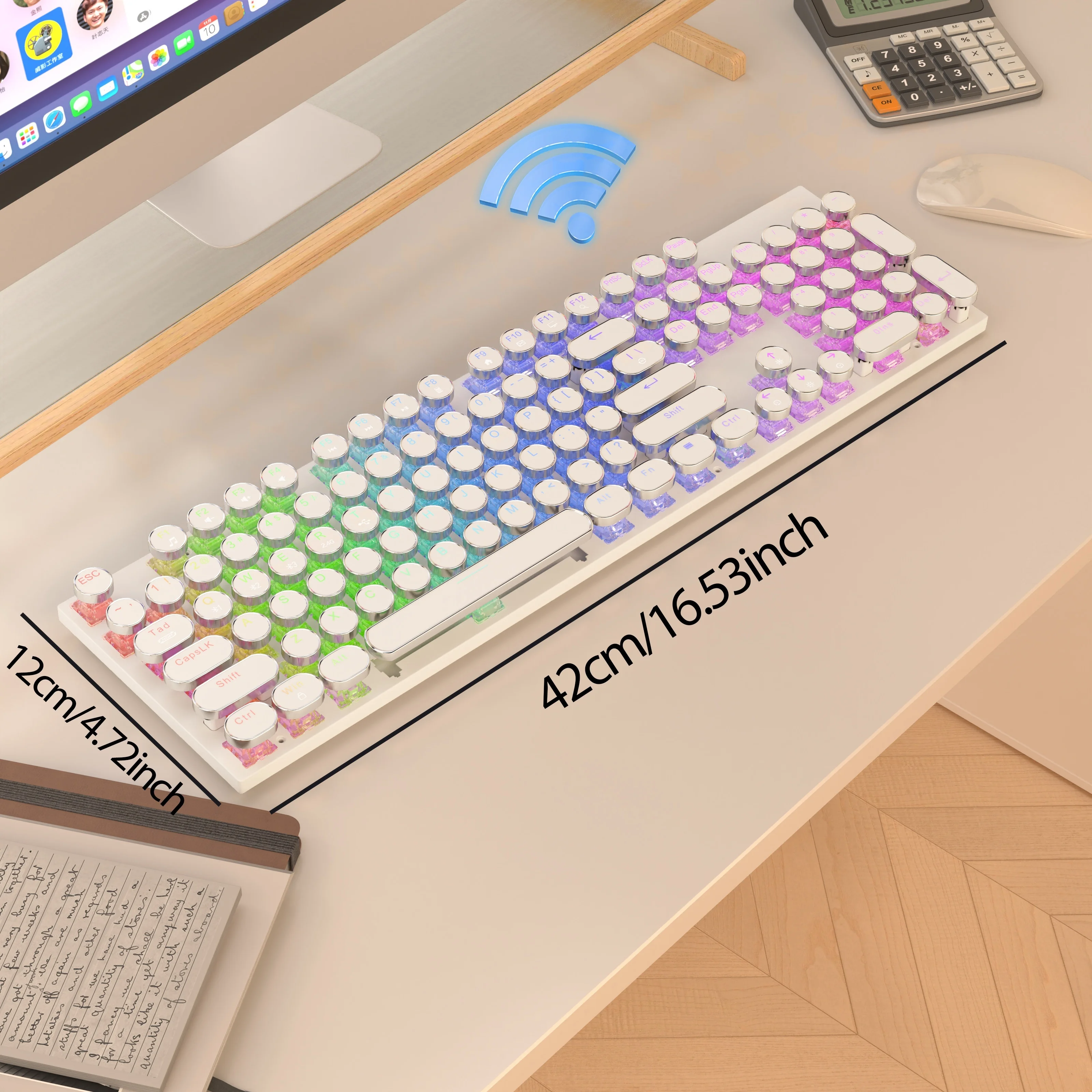 RGB Punk Typewriter Keyboard 2