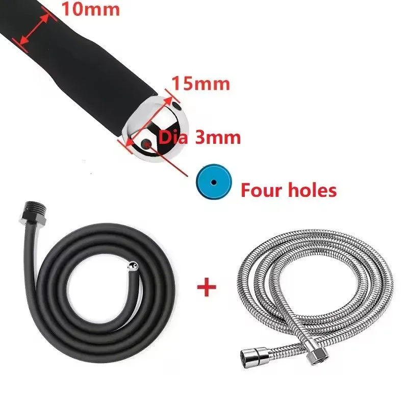 Enema Syringe 50cm-200cm Long Douche Silicone Anal Shower Cleaning Head Anal Beads Butt Plug Nozzle Tip Faucet Attachment Gay