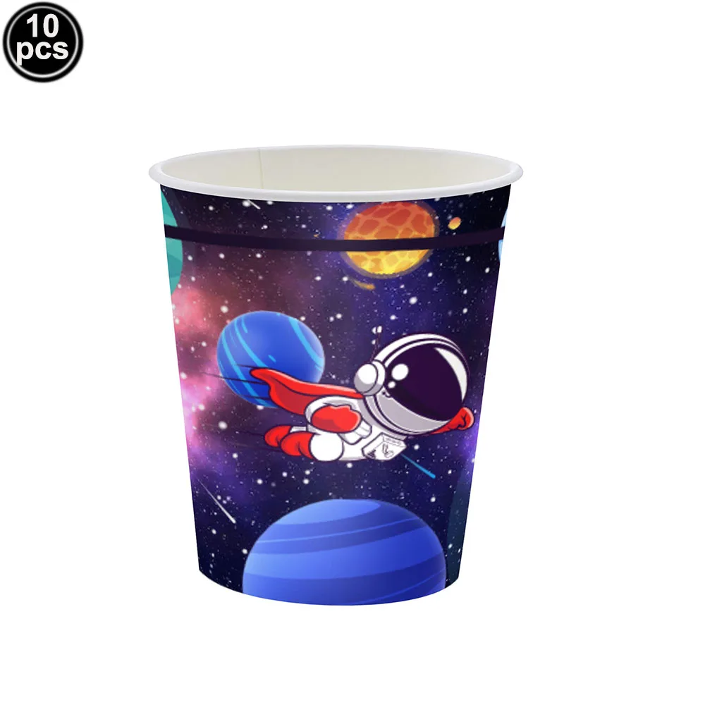 Space Astronaut Balloon Party Decorations Cutlery Drawstring Bags Galaxy Planet Theme Birthday Party Supplies Kid Party Supplies