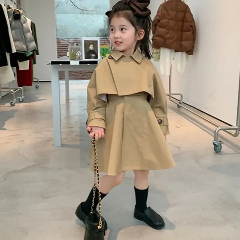 여아용 방풍 재킷, 코튼 아우터, 빈티지 용수철, 가을 야외 어린이 방풍 아동복..