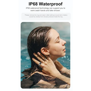 R02 Smart Ring Sleep Monitor 5.0 Bluetooth Fitness Tracker Sports Ring Heart Rate Tracker IP68 & 5ATM Waterproof for Android/IOS 4