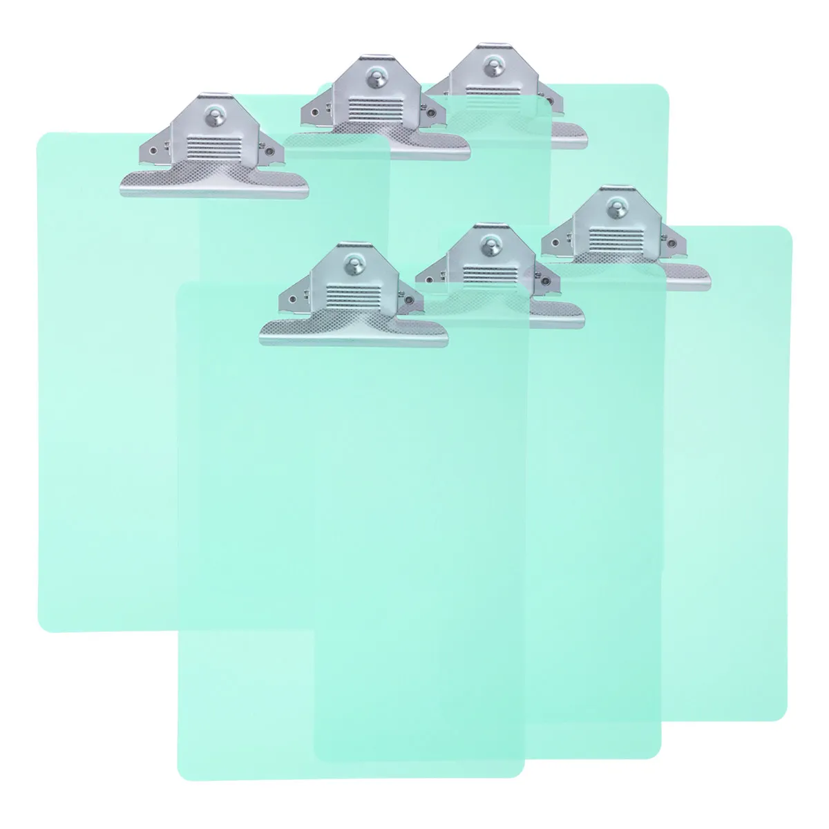 6Pcs 플라스틱 A4 클립보드 반투명 경량 사무실 학교 메모 용지 파일 보관 녹색 클립보드 플라스틱 클립보드