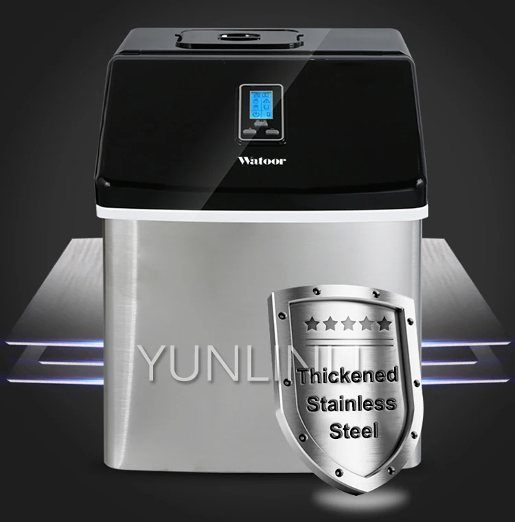 24 Ice-Tray Electric Ice Maker Commercial & Household Stainless Steel Manual Adding Water Ice Making Machine