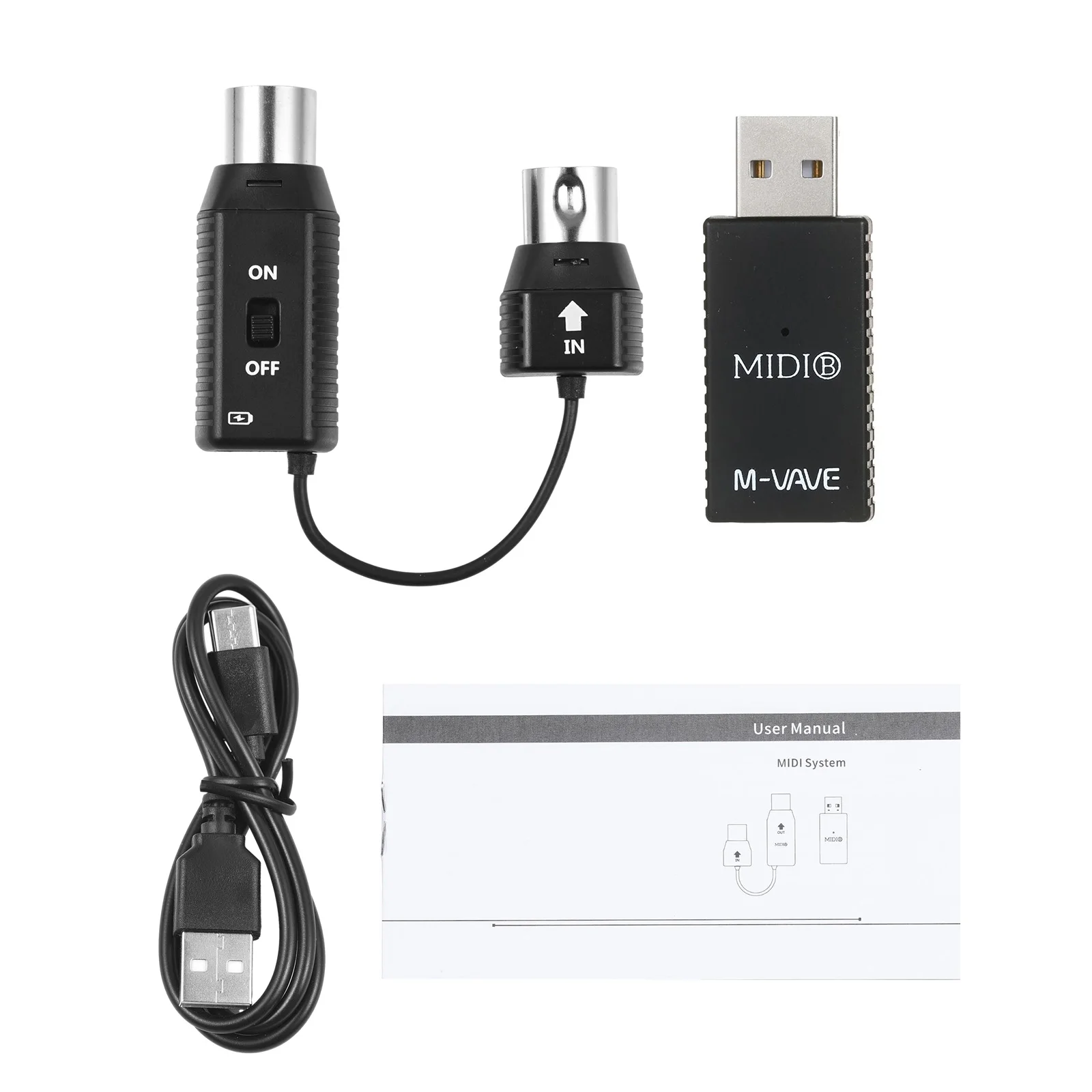 M-VAVE MS1 Mini Wireless Transmission System MIDI System MIDI Wireless Adapter Plug and Play Support for Devices with Inter
