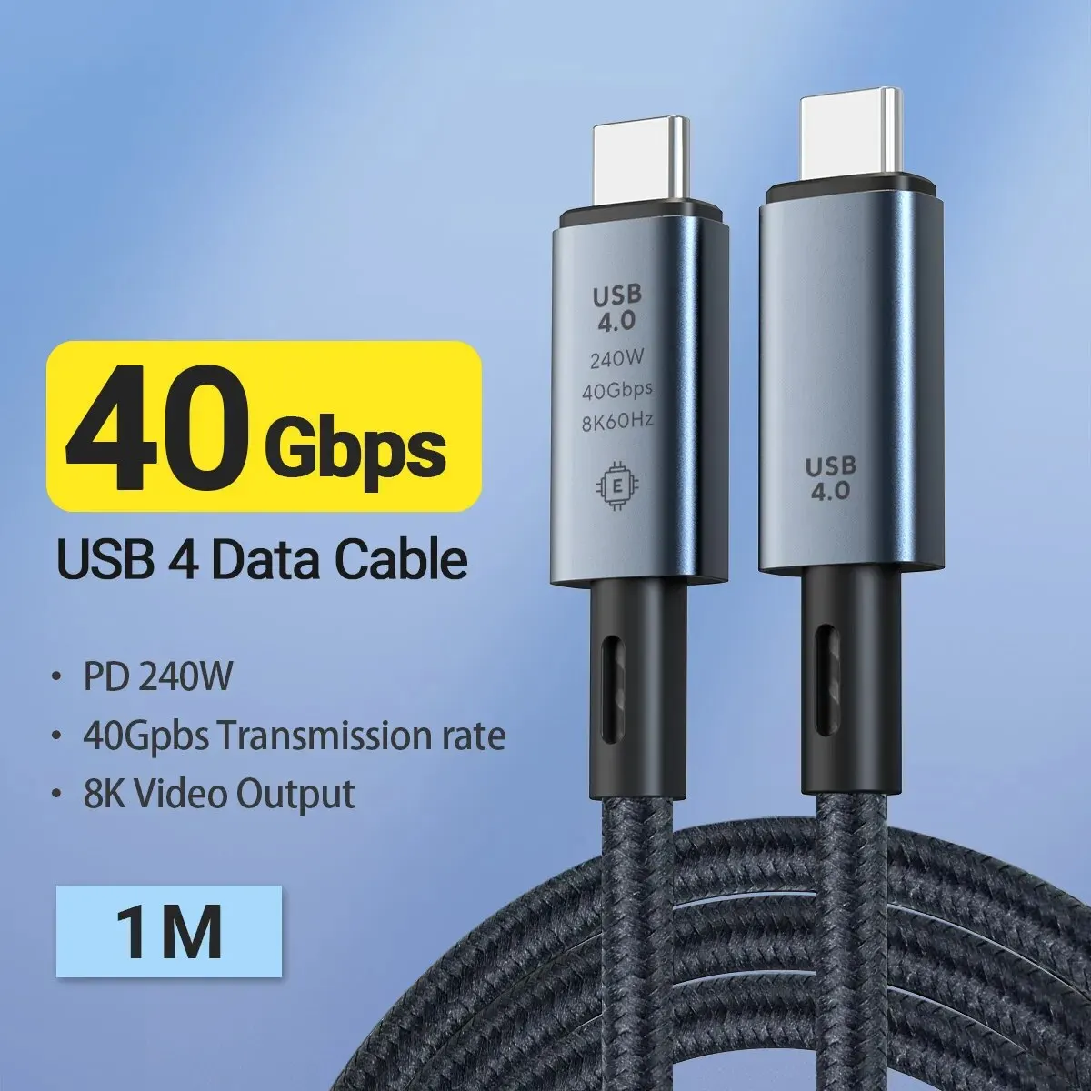 240 W USB C auf USB C Schnellladekabel, 39,37 Zoll geflochten mit 8K-Video und 40 Gbit/s Geschwindigkeit für iPhone 15Pro/Max Samsung Galaxy S22/23