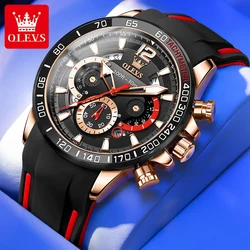 OLEVS Men's Fashion Quartz Waterproof Luminous Sports Watch with Original Box - Yes (Black Rose)