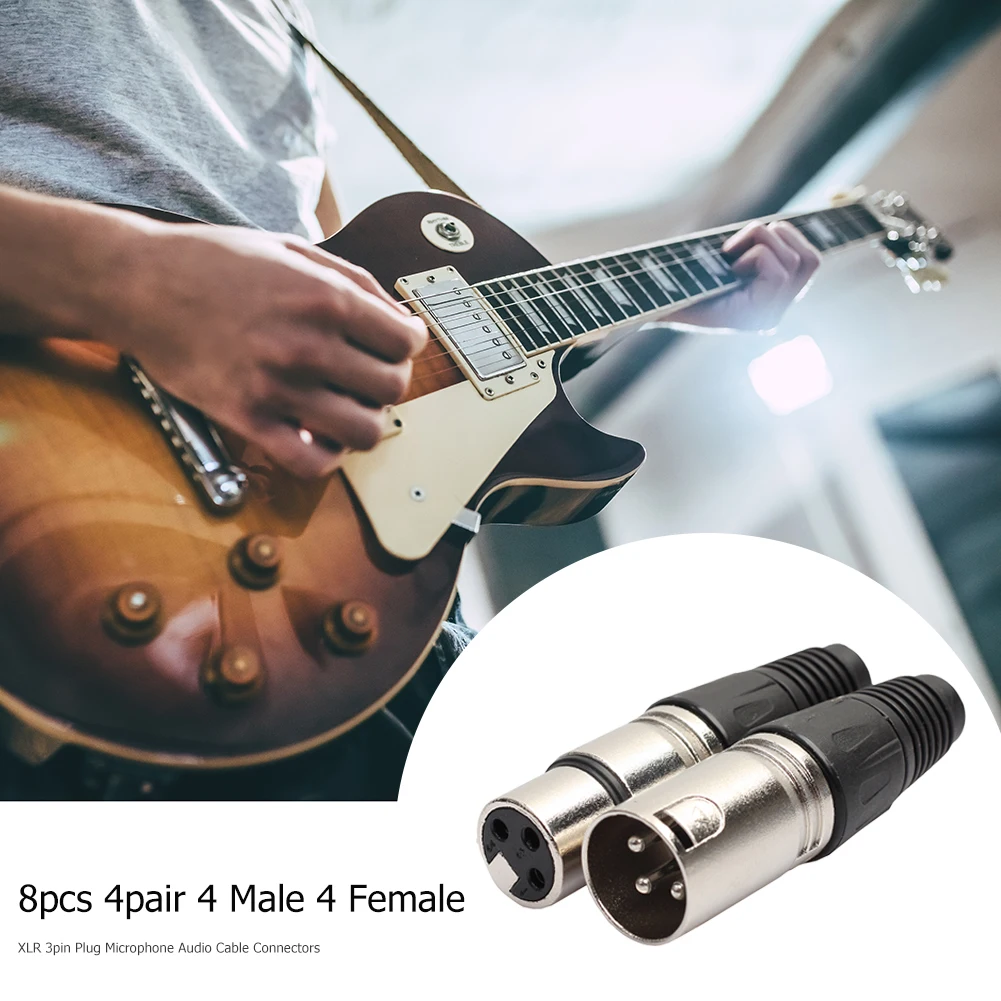8-32PCS 3PIN XLR Connector Male Female MIC Snake Plug Cable Connectors Microphone Audio Cables Plug Connector XLR Adapters