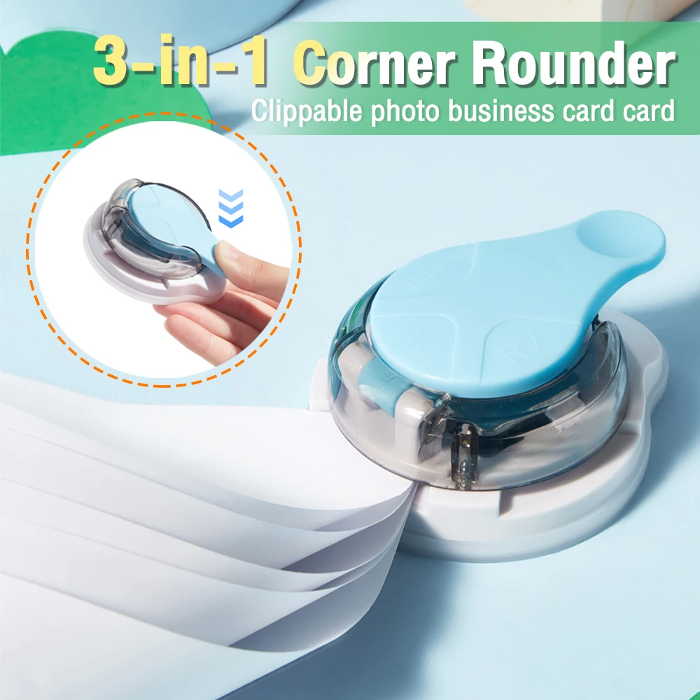 

3 In 1 Corner Rounder Plastic Punching Machine DIY Card Paper Hole Punch Circle Pattern Paper Card Photo Cutting Supplies