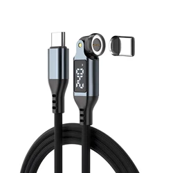 Revolutionary 240W Magnetic Type - C Digital Display Cable with 540 - Degree Rotation (1M Type - C 1PC)