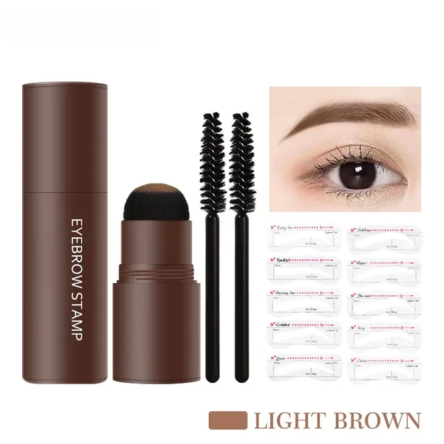 Makeup Products Eyebrow Stamp Shaping Kit Set Maquiagem Hairline Enhance Make-up for Women Maquillage Femme - Light Brown Set