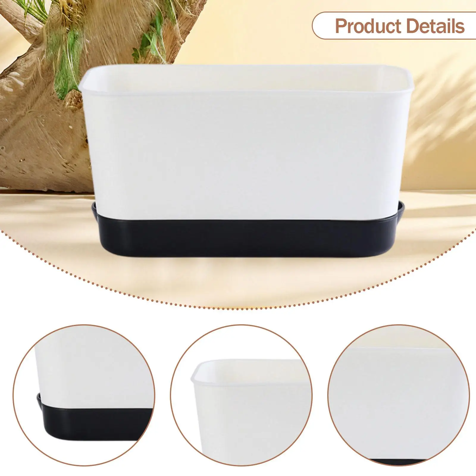 Window Box Planter Gardening Enthusiasts Gift Breathable Rectangular Flower Pot for Yard Porch Indoor Outdoor Patio Windowsill