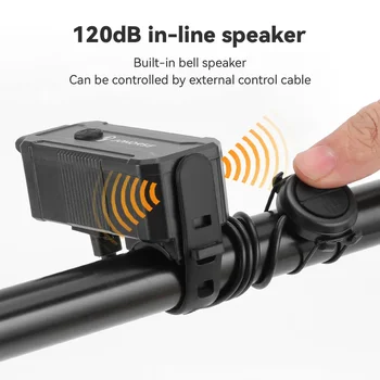 OFFBONDAGE 2 In1 مقاوم للماء USB ضوء قابل لإعادة الشحن مع القرن 80lm بصوت عال مصباح يدوي دراجة الدراجات مع الجبهة ضوء القرن COB - Image 2