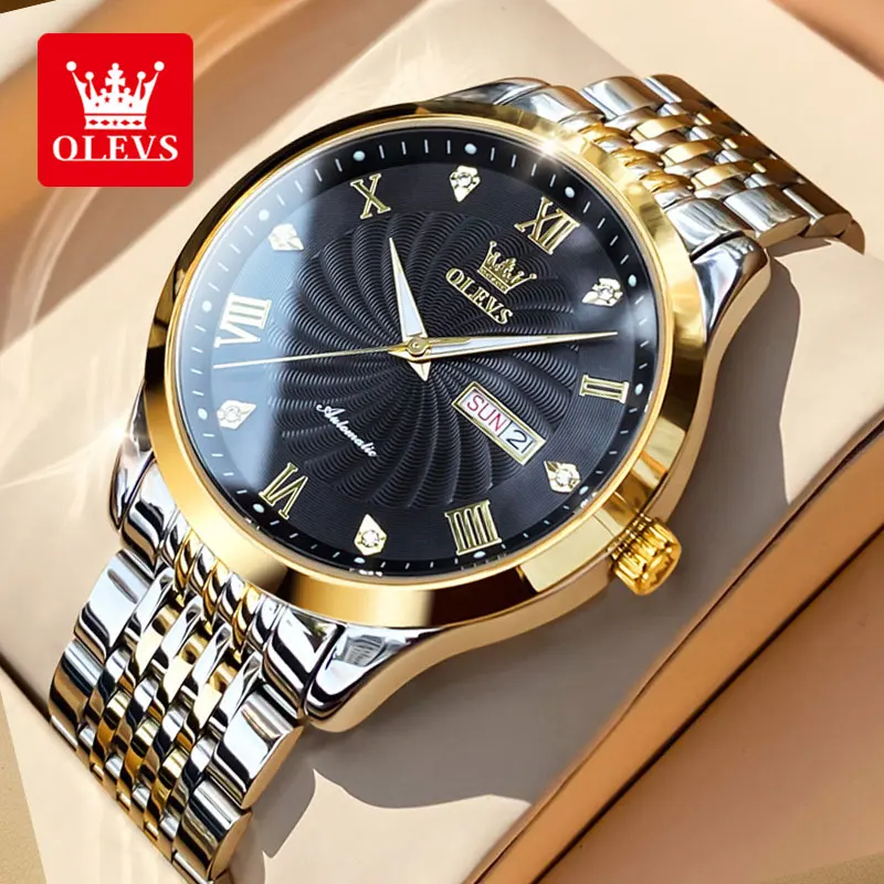 OLEVS Automatic Men's Watch Original Wrist watch Stainless steel Waterproof Swiss Movement Business TOP Brand Relógio Masculino