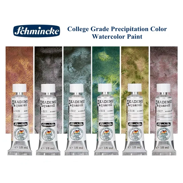 Schmincke AKADEMIE® AQUARELL 15ML 6Tubes Watercolor Paint Texture  Precipitation Color Sub-pack Super Granulation Set