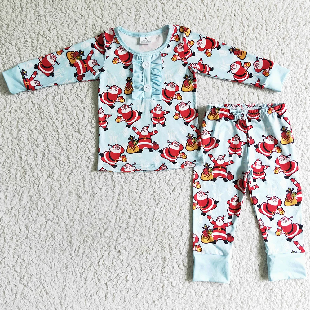 

Christmas Boys Pajamas Sleepwear Set Santa Claus Print Boutique Kids Sibling Pajamas Fashion Baby Girls Pajamas Nightgown Outfit