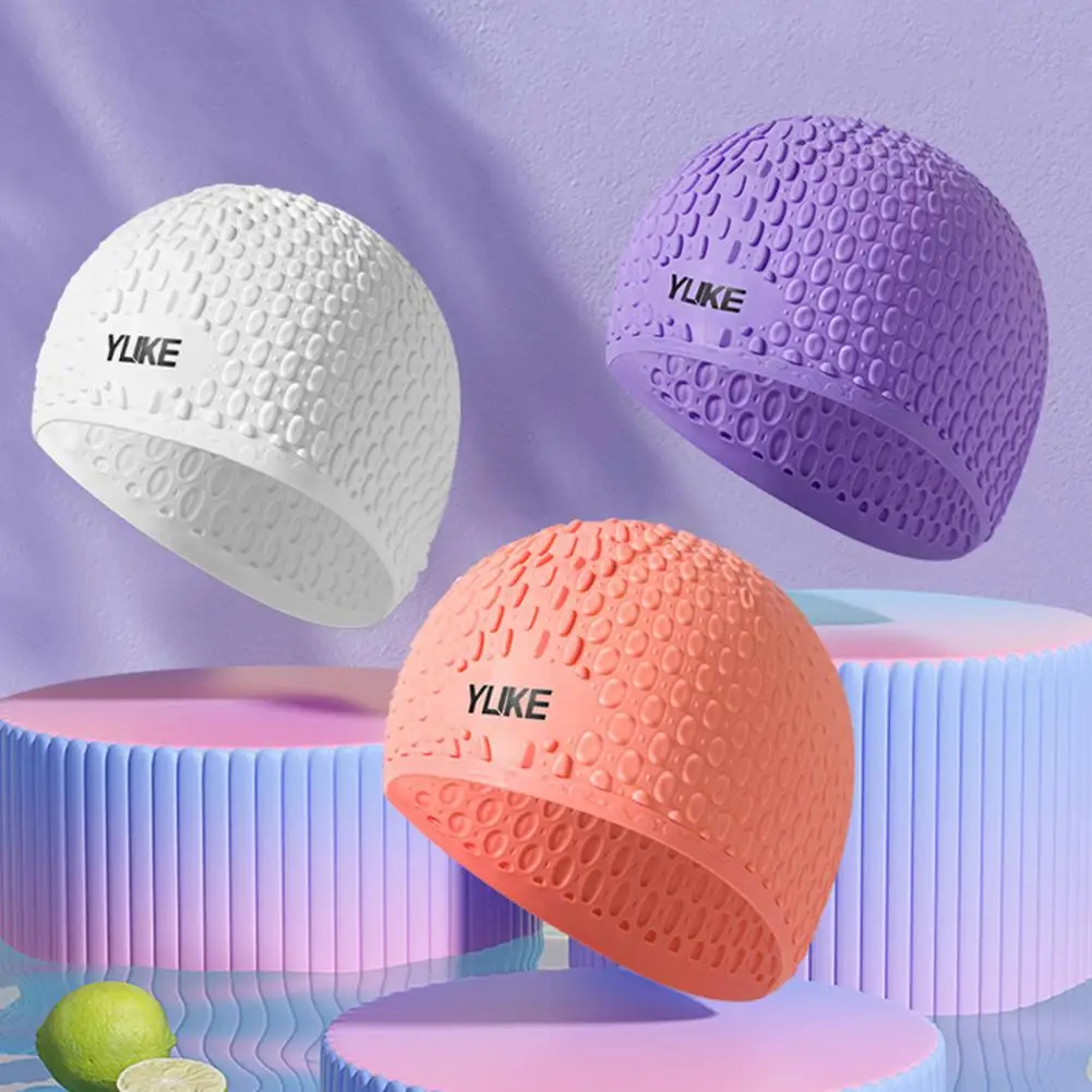 

Silicone Simple Long Hair Protection Swimming Cap Lightweight Swim Pool Hat High Elasticity Swimming Gear