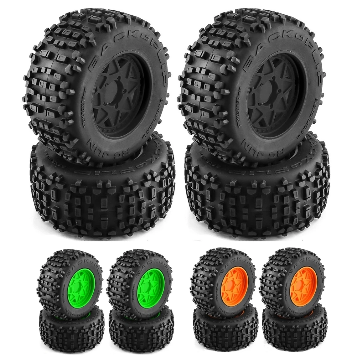 

4Pcs 170mm 3.8" 1/7 1/8 Monster Stunt Truck Tire Wheel 12mm 14mm 17mm Hex for TRAXXAS Sledge ARRMA KRATON Outcast Tamiya HSP